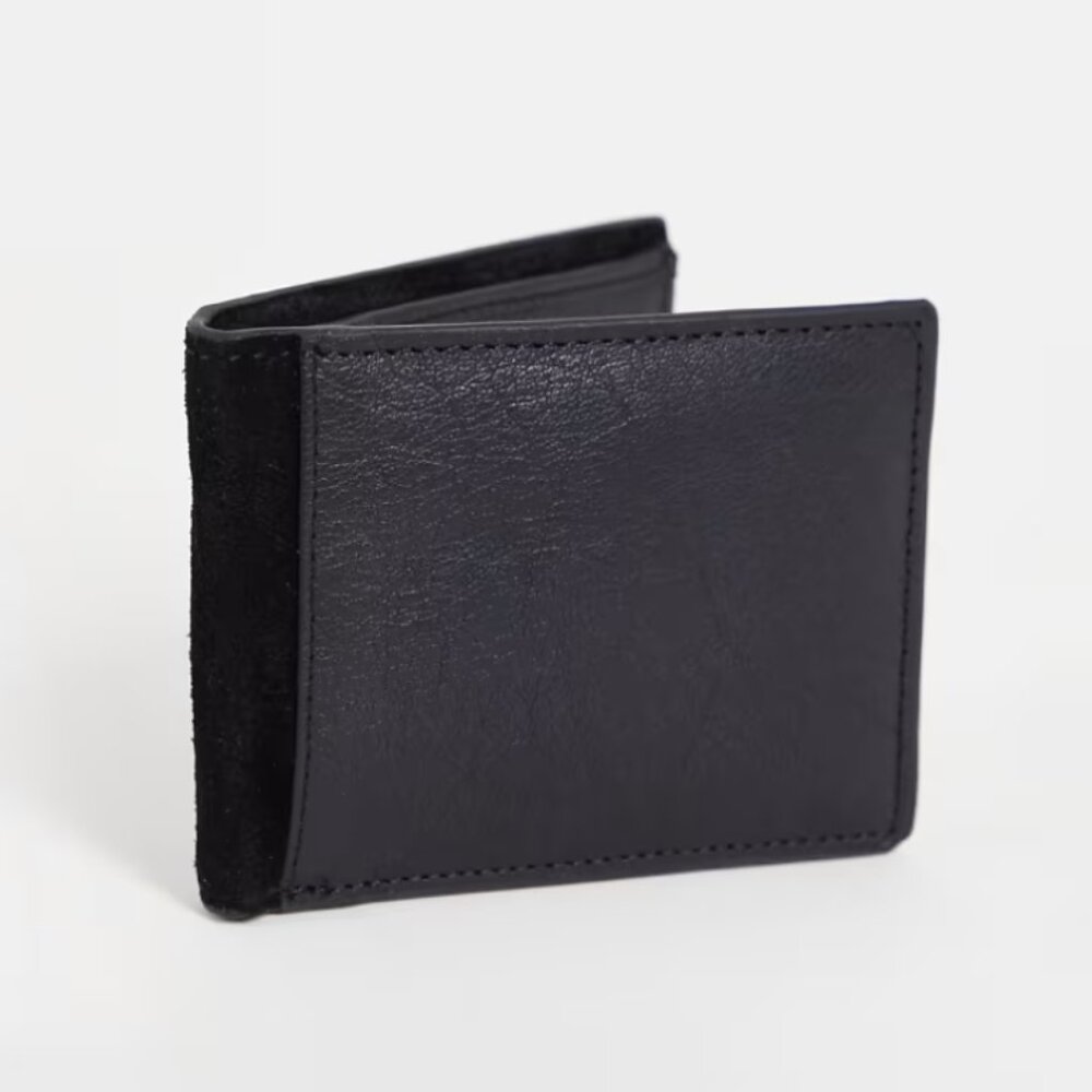 NWT - Urbancode Genuine Leather & Suede Billfold Wallet - Black